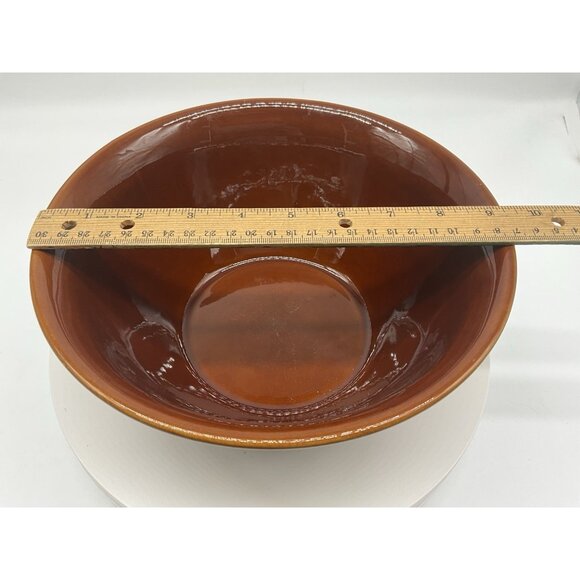 Ragon House Vintage Pottery Stoneware Brown Glaze Bowl ServeWare Collectible 9.5 - Picture 11 of 14